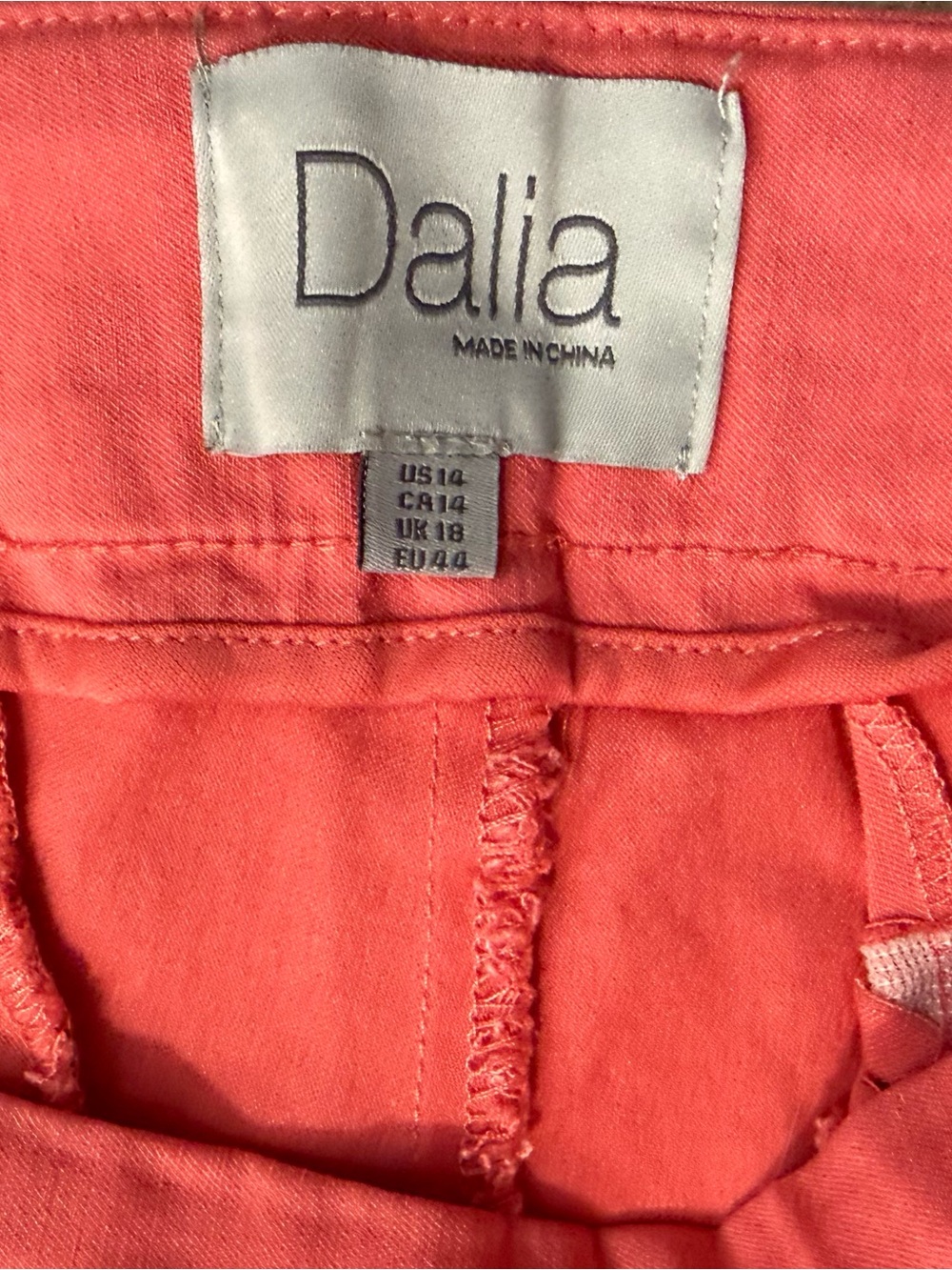 Dalia Cropped Pants, Size 14, Pink/Coral - Picture 2 of 4